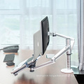 Aluminum Dual Monitor Arm Desktop Mount Laptop and Monitor Stand with Laptop Stand